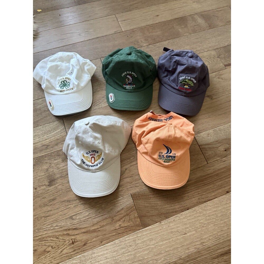 US Open Golf Hats Lot of 5 - Torrey Pines, Erin Hills, And More USGA Member